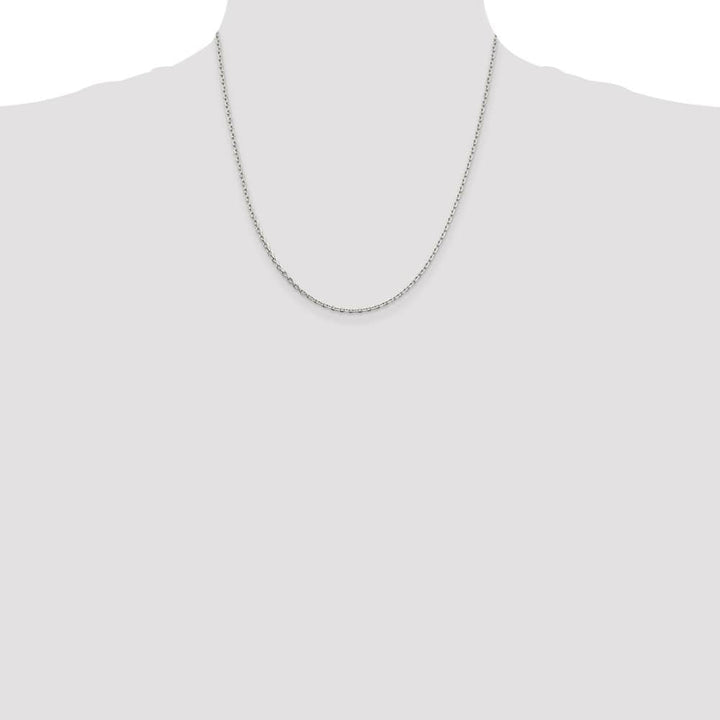 Sterling Silver 2mm Beveled Oval Cable Chain Size 20