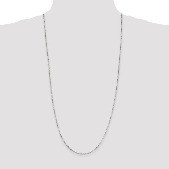 Sterling Silver 2mm Beveled Oval Cable Chain Size 30