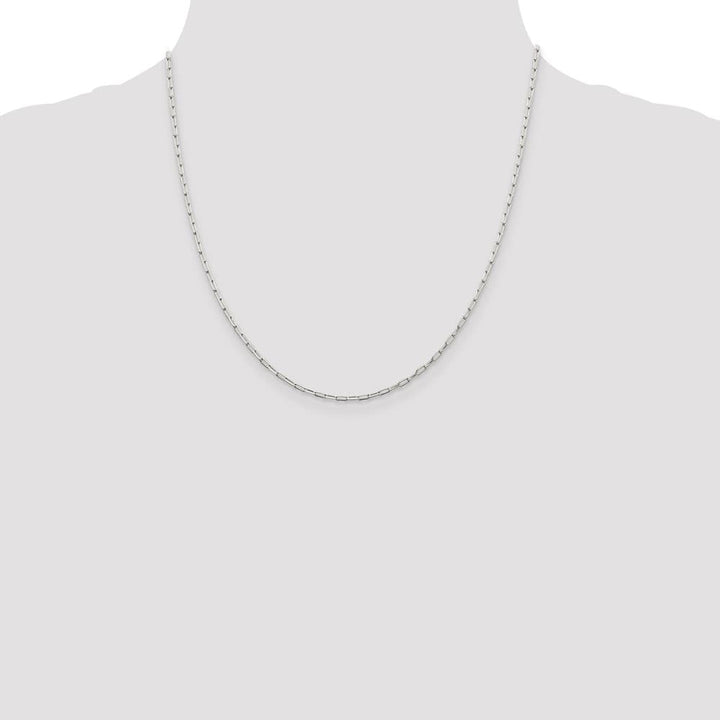 Sterling Silver 2mm Elongated Open Link Chain Size 20
