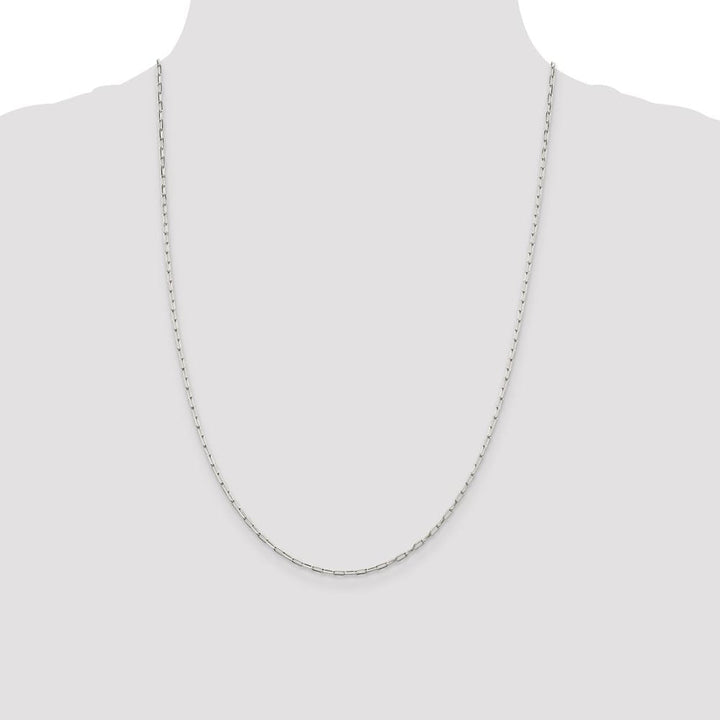Sterling Silver 2mm Elongated Open Link Chain Size 24