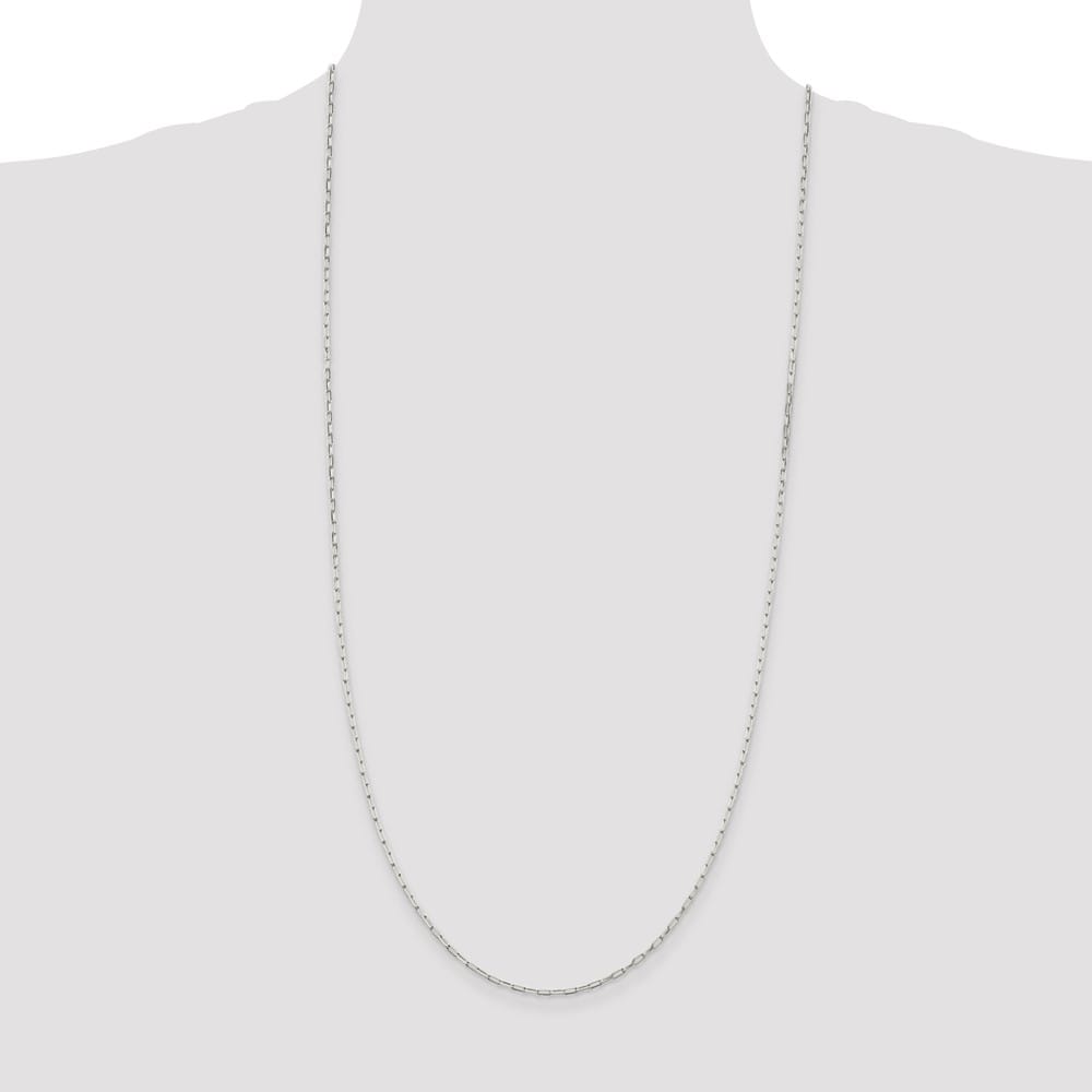 Sterling Silver 2mm Elongated Open Link Chain Size 30