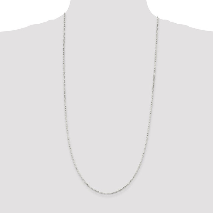Sterling Silver 2mm Elongated Open Link Chain Size 30