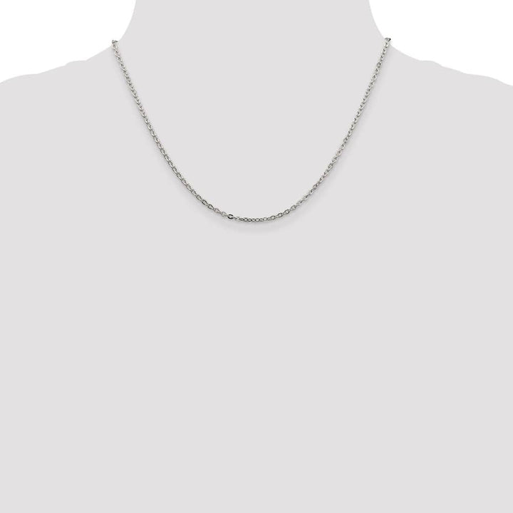 Sterling Silver 2mm Flat Link Cable Chain Size 18