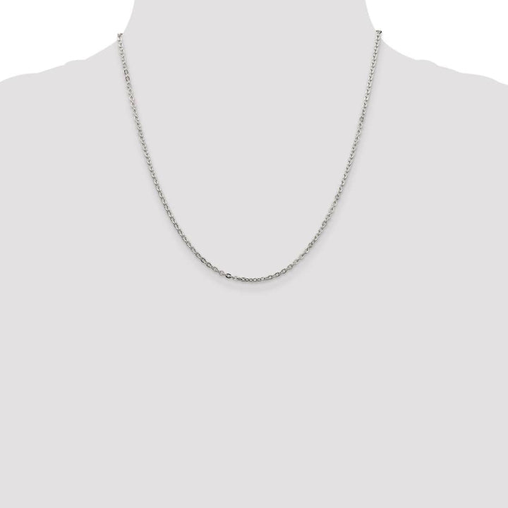 Sterling Silver 2mm Flat Link Cable Chain Size 20