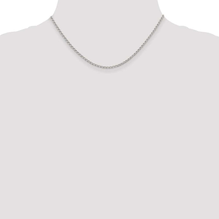 Sterling Silver 2mm Open Elongated Link Chain Size 16