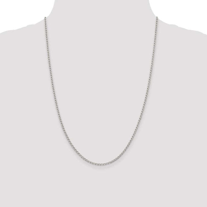 Sterling Silver 2mm Open Elongated Link Chain Size 24