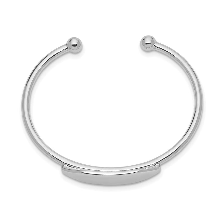 Sterling Silver 2mm Polished I.D. 40mm Inside Diameter Cuff Bangle