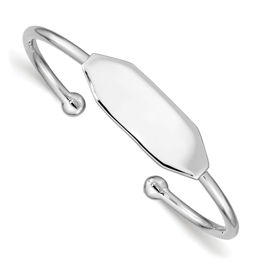 Sterling Silver 2mm Polished I.D. 40mm Inside Diameter Cuff Bangle