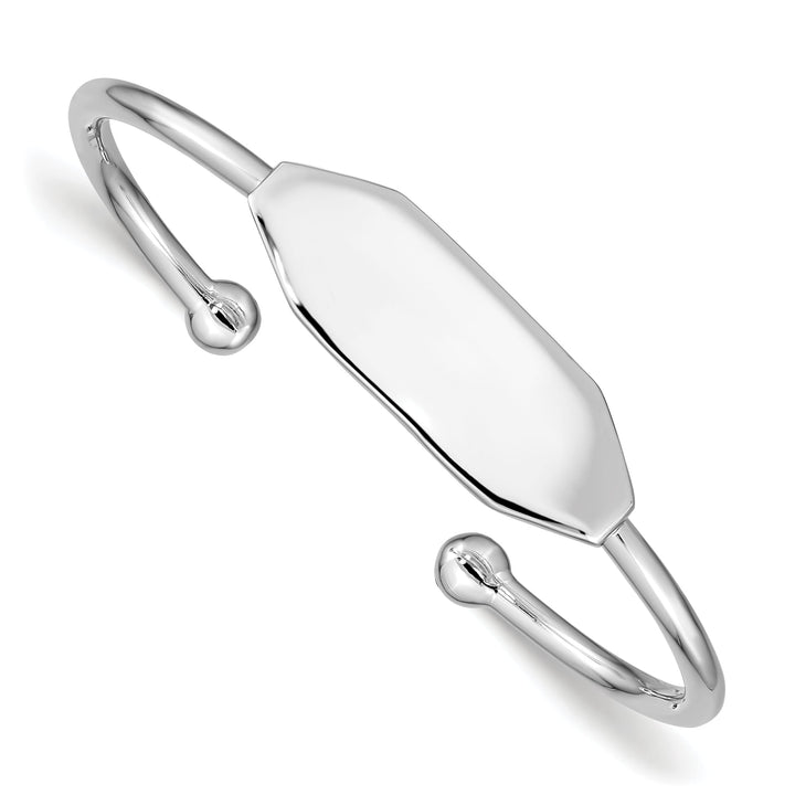 Sterling Silver 2mm Polished I.D. 40mm Inside Diameter Cuff Bangle