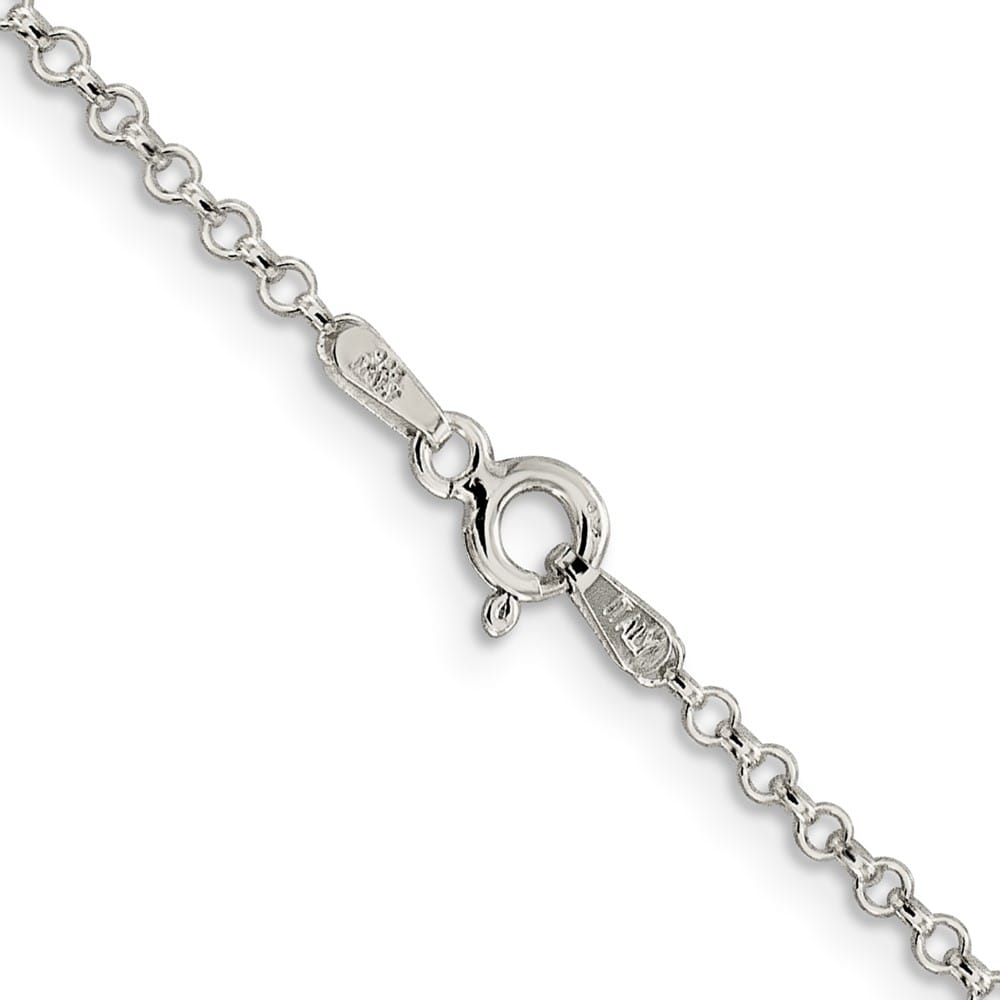 Sterling Silver 2mm Rolo Chain with Spring Ring Clasp