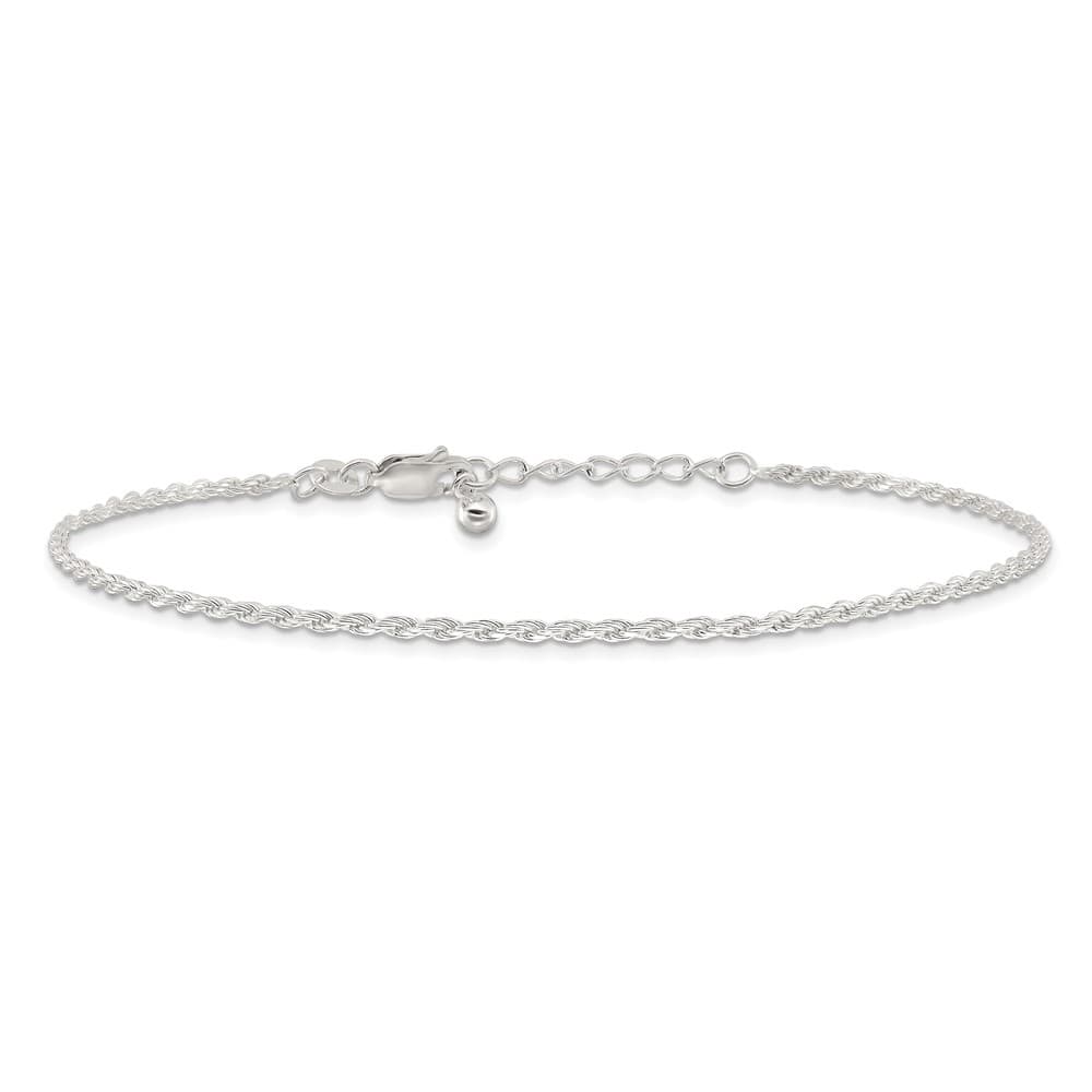 Sterling Silver 2mm Rope Anklet