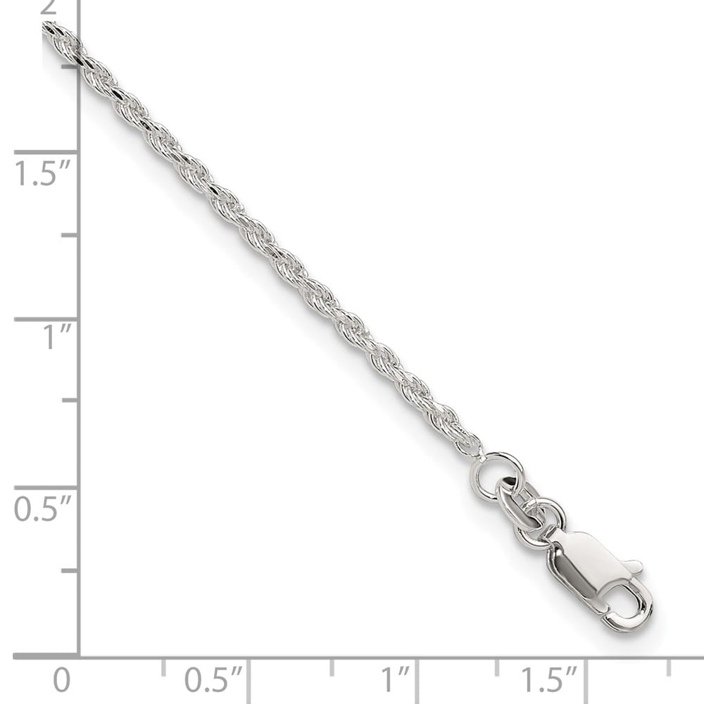 Sterling Silver 2mm Rope Anklet