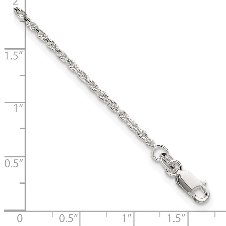 Sterling Silver 2mm Rope Anklet