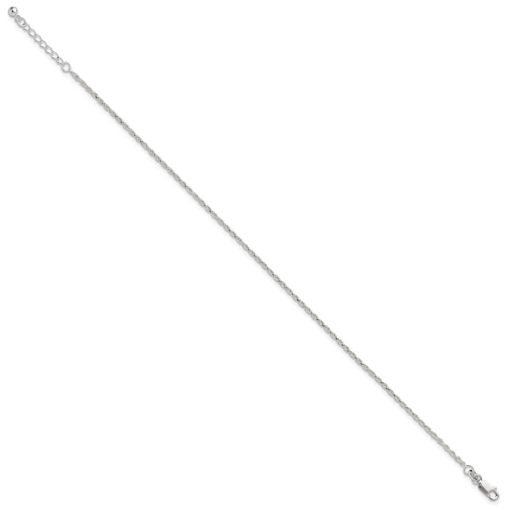 Sterling Silver 2mm Rope Anklet