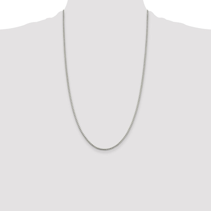 Sterling Silver 2mm Round Box Chain 26 Inch