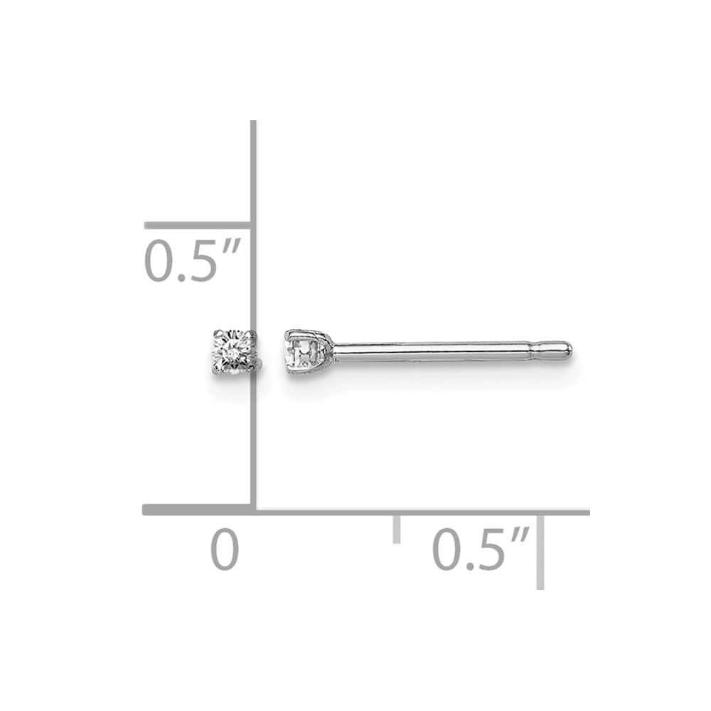 Sterling Silver 2mm Round CZ Stud Earrings