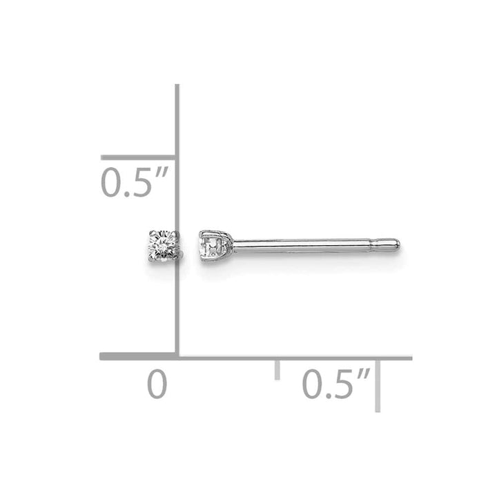 Sterling Silver 2mm Round CZ Stud Earrings