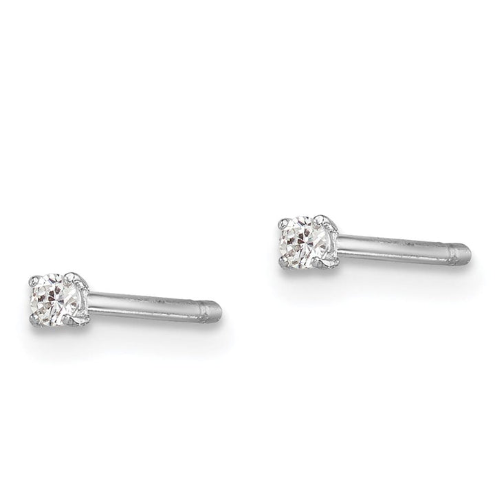Sterling Silver 2mm Round CZ Stud Earrings