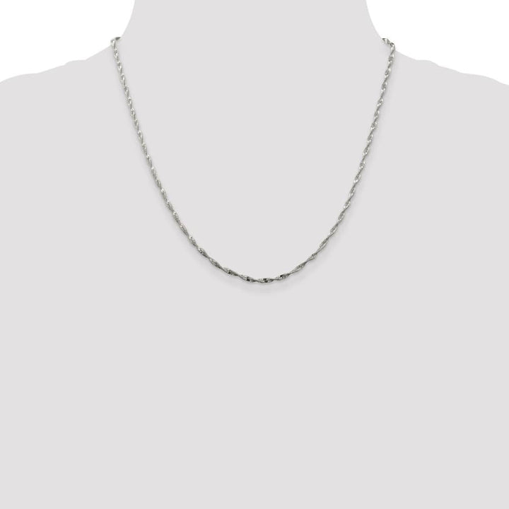 Sterling Silver 2mm Twisted Herringbone Chain Size 20