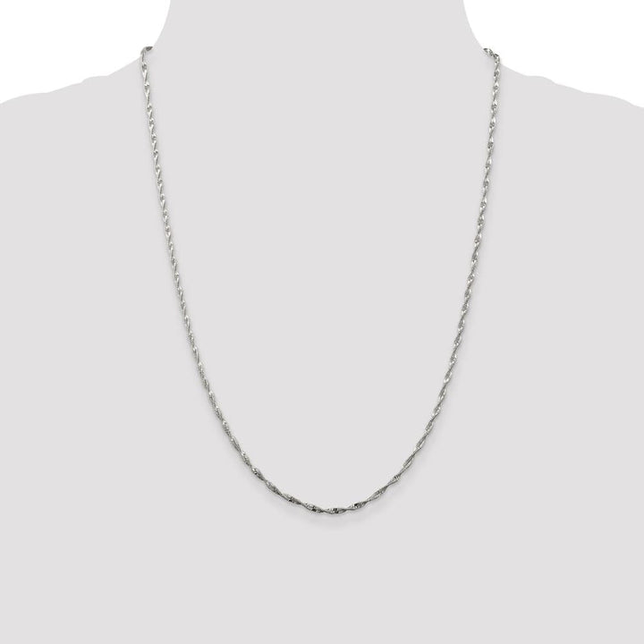 Sterling Silver 2mm Twisted Herringbone Chain Size 24