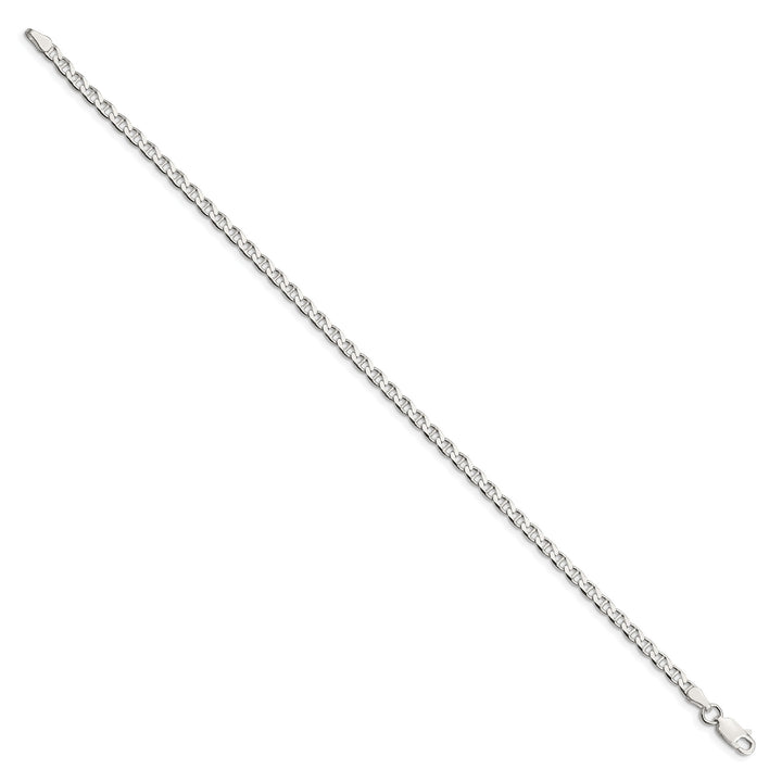 Sterling Silver 3.15mm D C Flat Anchor Curb Anklet