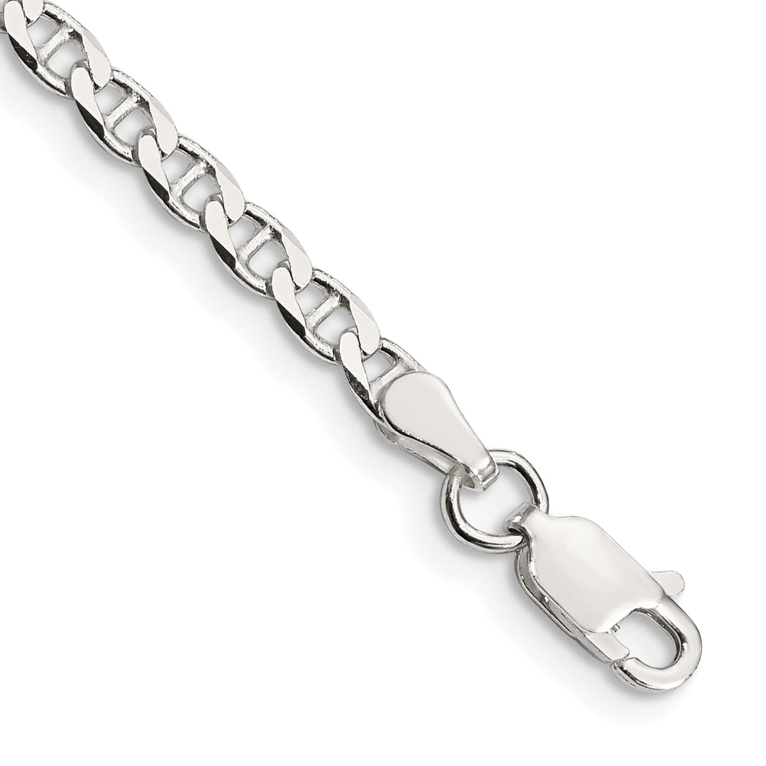 Sterling Silver 3.15mm D C Flat Anchor Curb Anklet