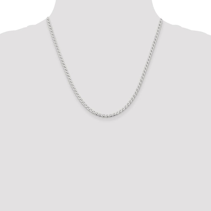 Sterling Silver 3.15mm D.C. Flat Anchor Curb Chain Size 20