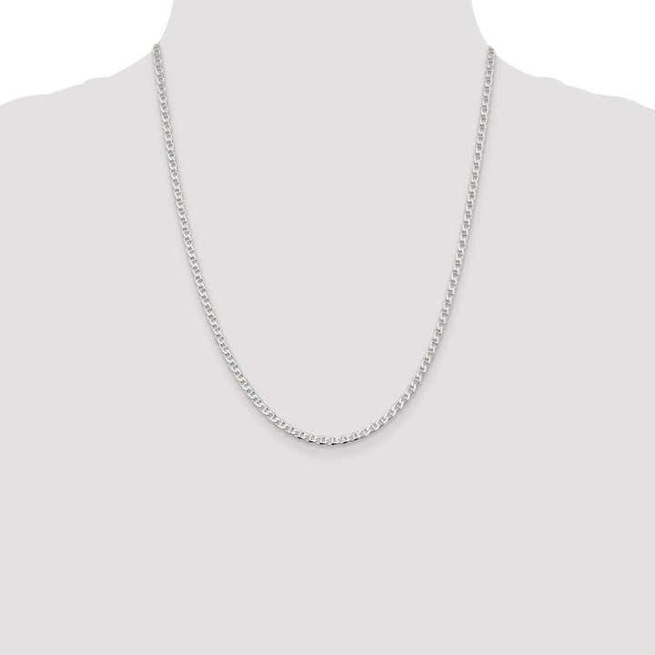 Sterling Silver 3.15mm D.C. Flat Anchor Curb Chain Size 22