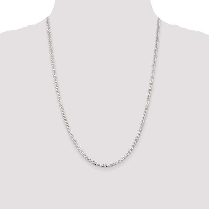 Sterling Silver 3.15mm D.C. Flat Anchor Curb Chain Size 24