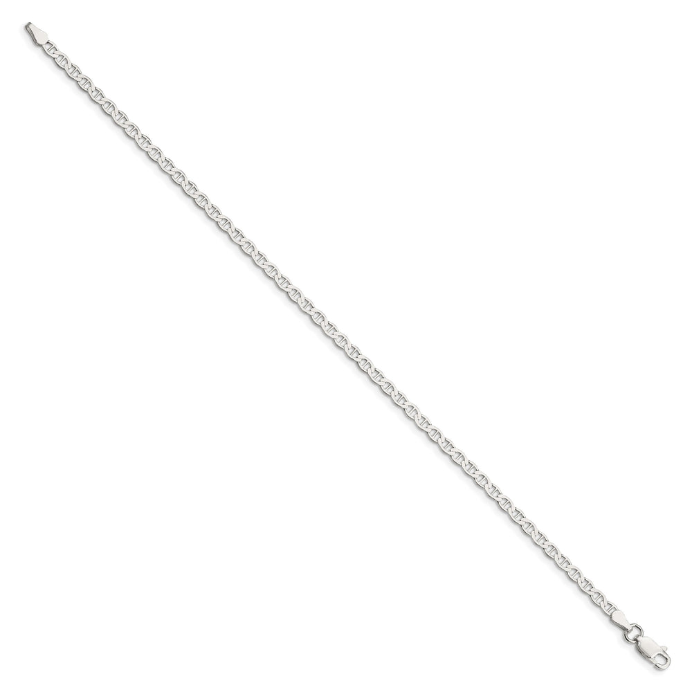 Sterling Silver 3.1mm Flat Anchor Anklet