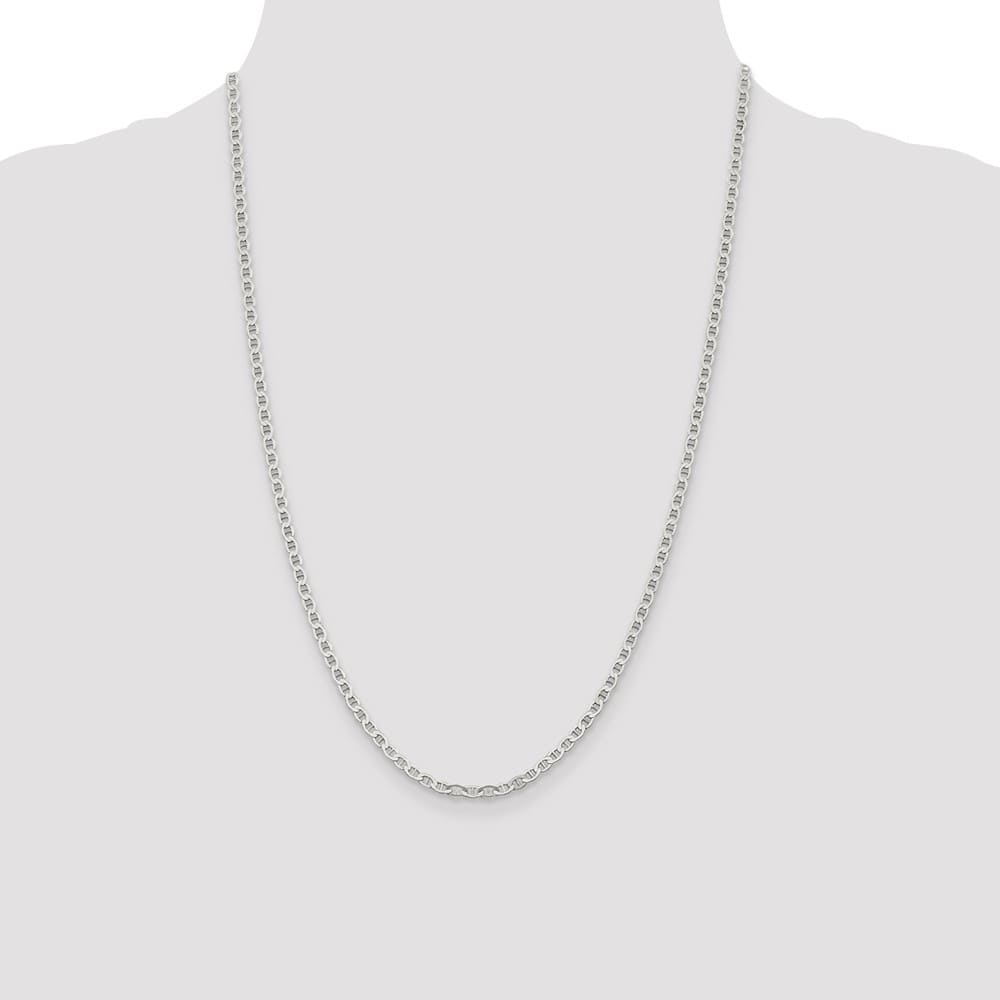 Sterling Silver 3.1mm Flat Anchor Chain Size 24