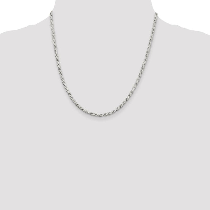 Sterling Silver 3.1mm Flat Rope Chain Size 20