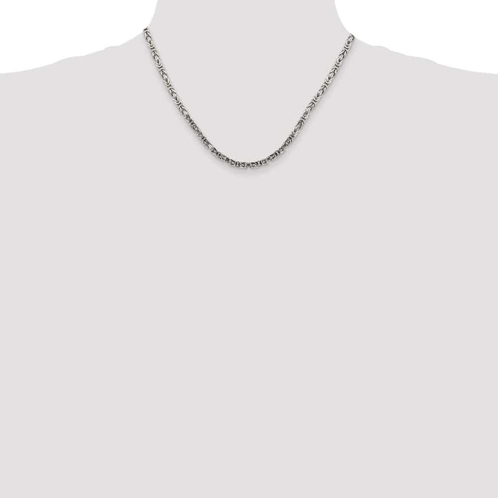 Sterling Silver 3.25mm Byzantine Chain Size 18