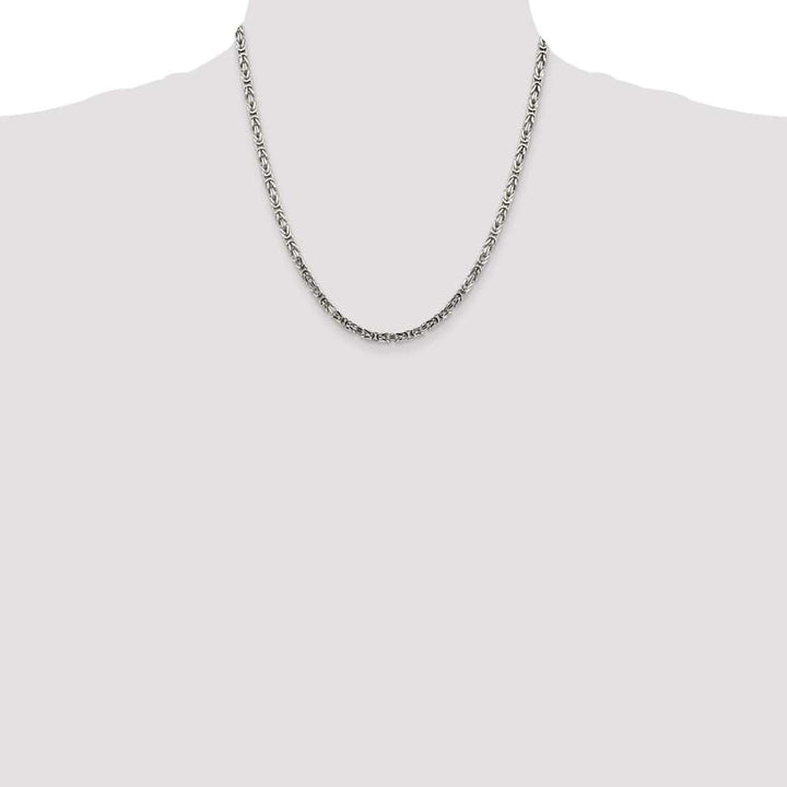 Sterling Silver 3.25mm Byzantine Chain Size 20