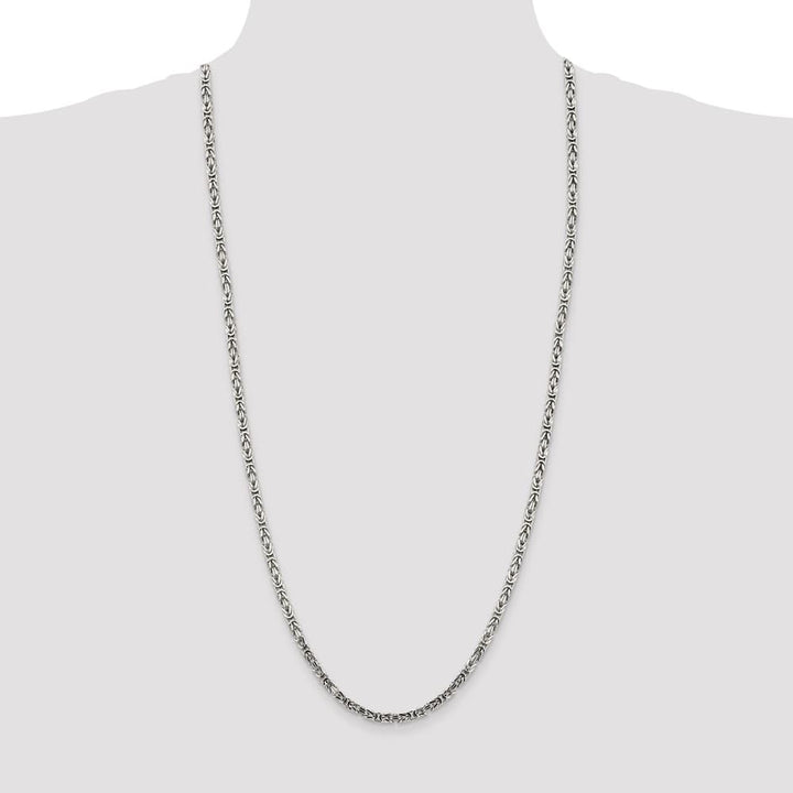 Sterling Silver 3.25mm Byzantine Chain Size 30