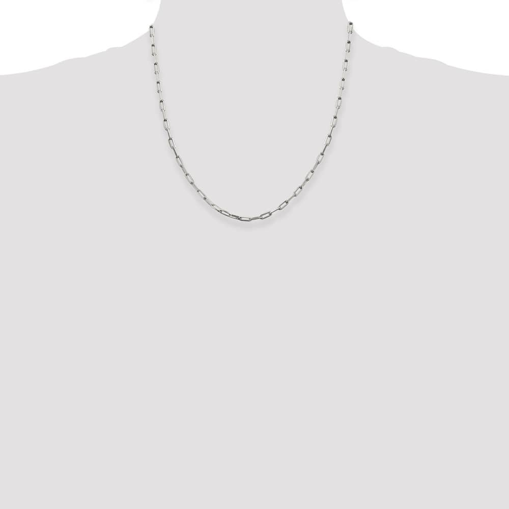 Sterling Silver 3.25mm Elongated Open Link Chain Size 20