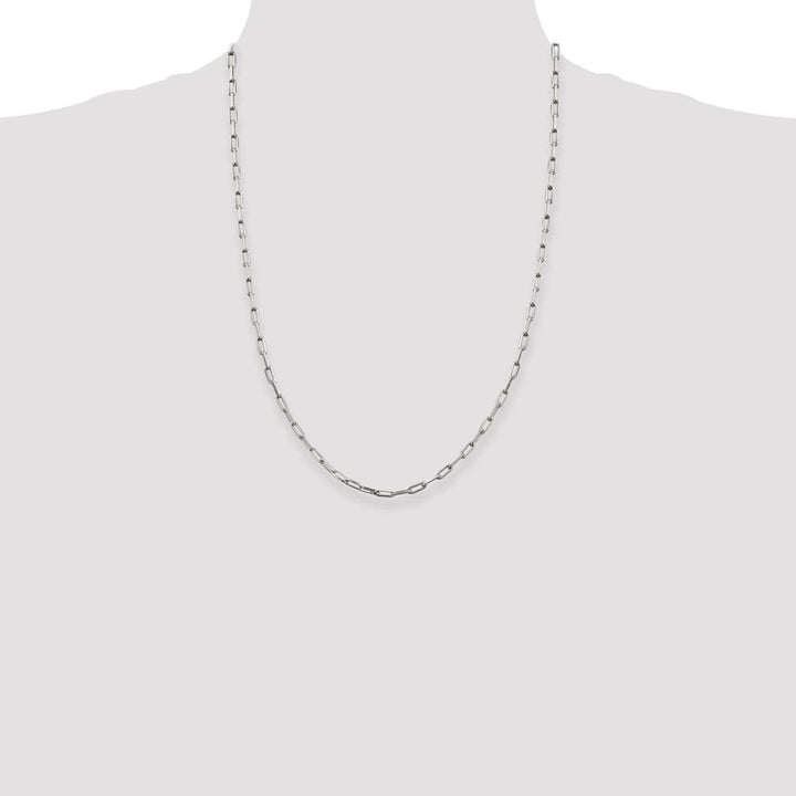 Sterling Silver 3.25mm Elongated Open Link Chain Size 24