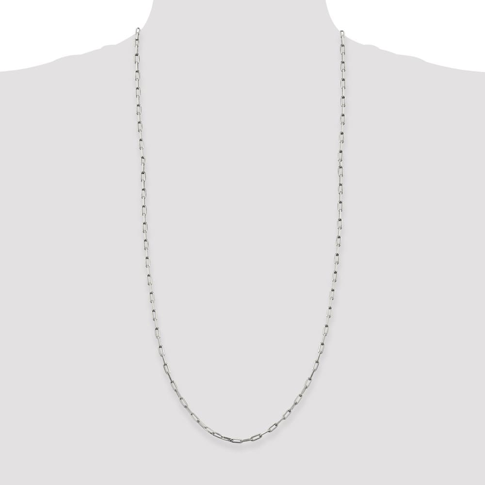 Sterling Silver 3.25mm Elongated Open Link Chain Size 30