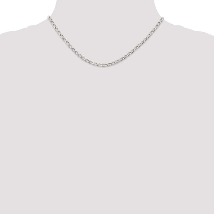 Sterling Silver 3.2mm Open Elongated Link Chain Size 16