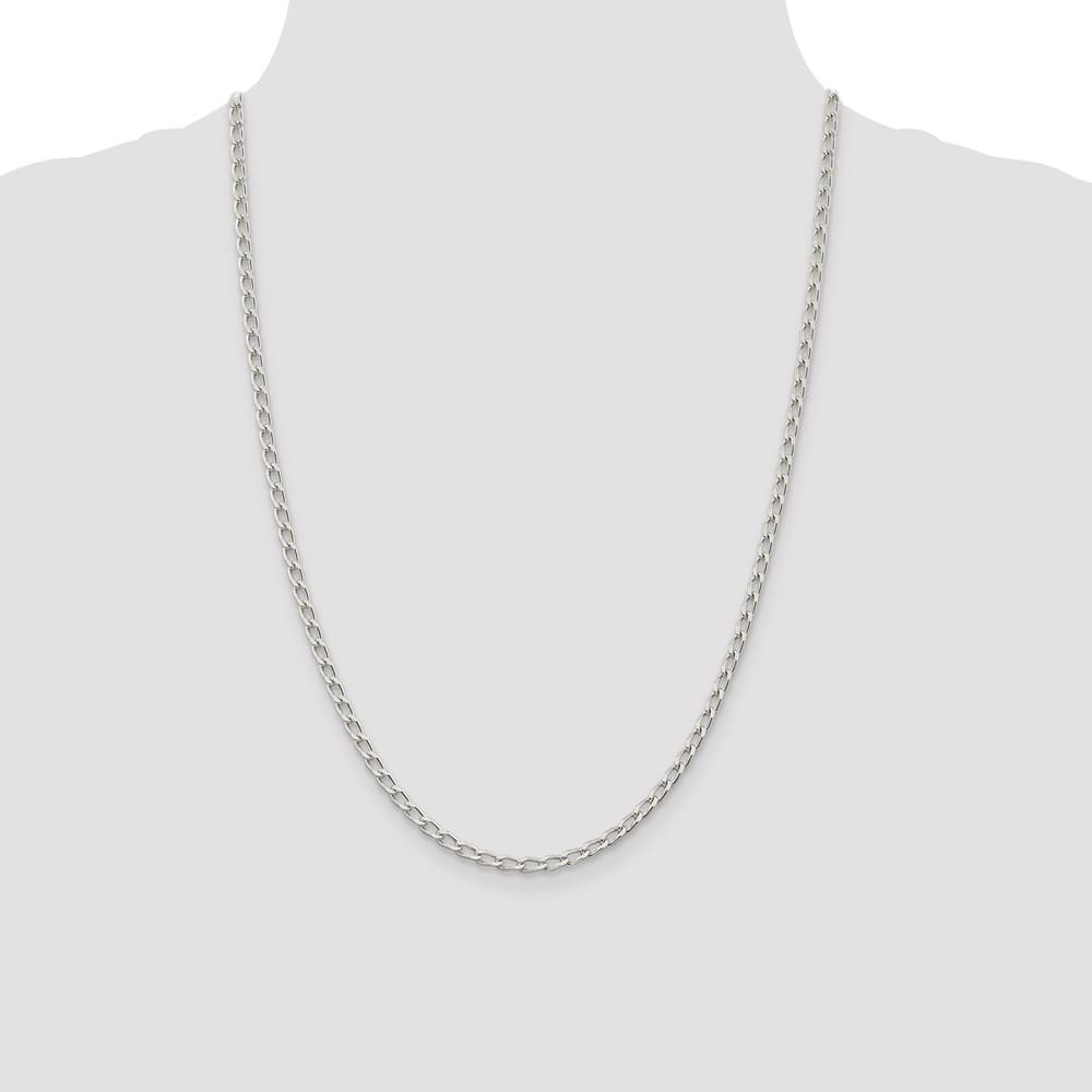 Sterling Silver 3.2mm Open Elongated Link Chain Size 24