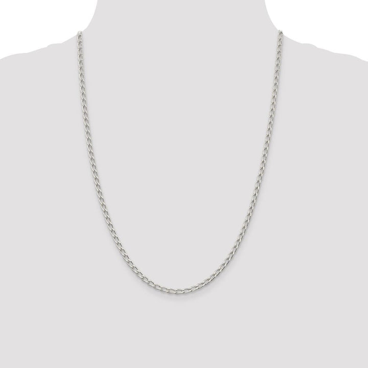 Sterling Silver 3.2mm Open Elongated Link Chain Size 24
