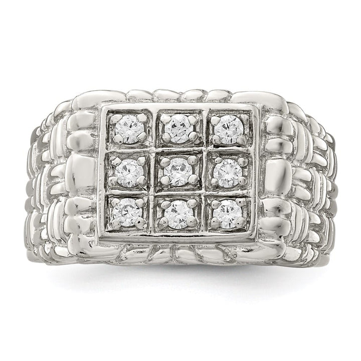 Sterling Silver 3.5 mm CZ Men's Ring