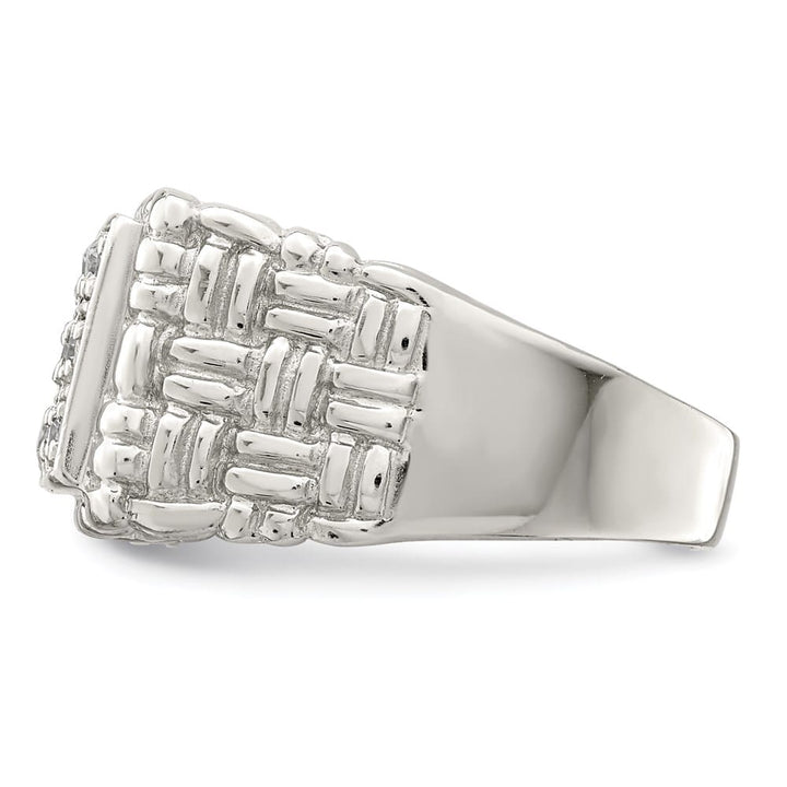 Sterling Silver 3.5 mm CZ Men's Ring