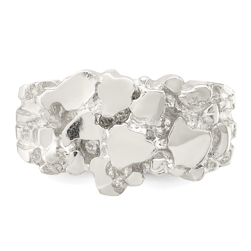 Sterling Silver 3.5 mm Nugget Men's Ring