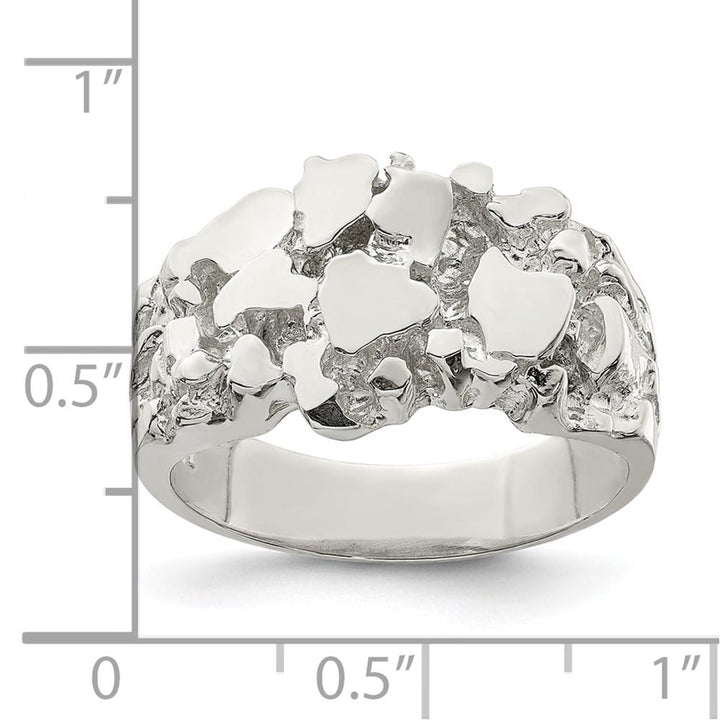 Sterling Silver 3.5 mm Nugget Men's Ring