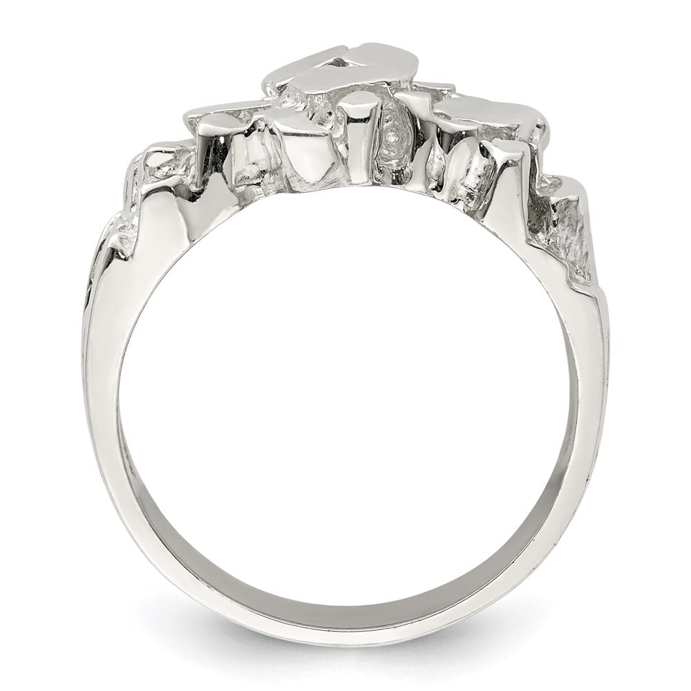 Sterling Silver 3.5 mm Nugget Men's Ring