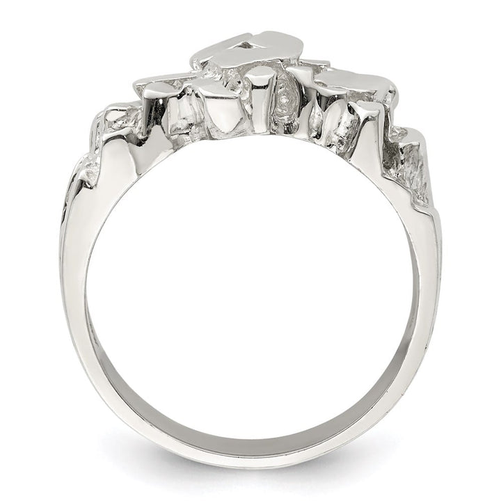 Sterling Silver 3.5 mm Nugget Men's Ring