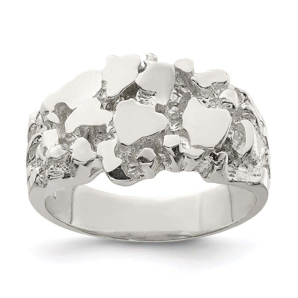 Sterling Silver 3.5 mm Nugget Men's Ring