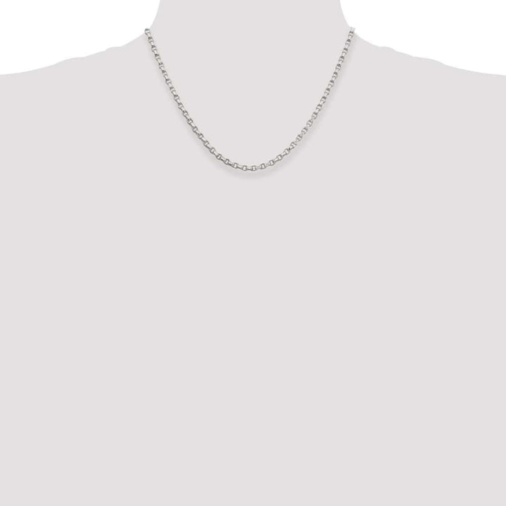 Sterling Silver 3.5mm D.C. Rolo Chain Size 18