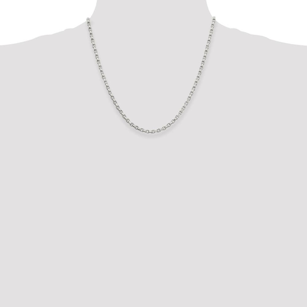Sterling Silver 3.5mm D.C. Rolo Chain Size 20